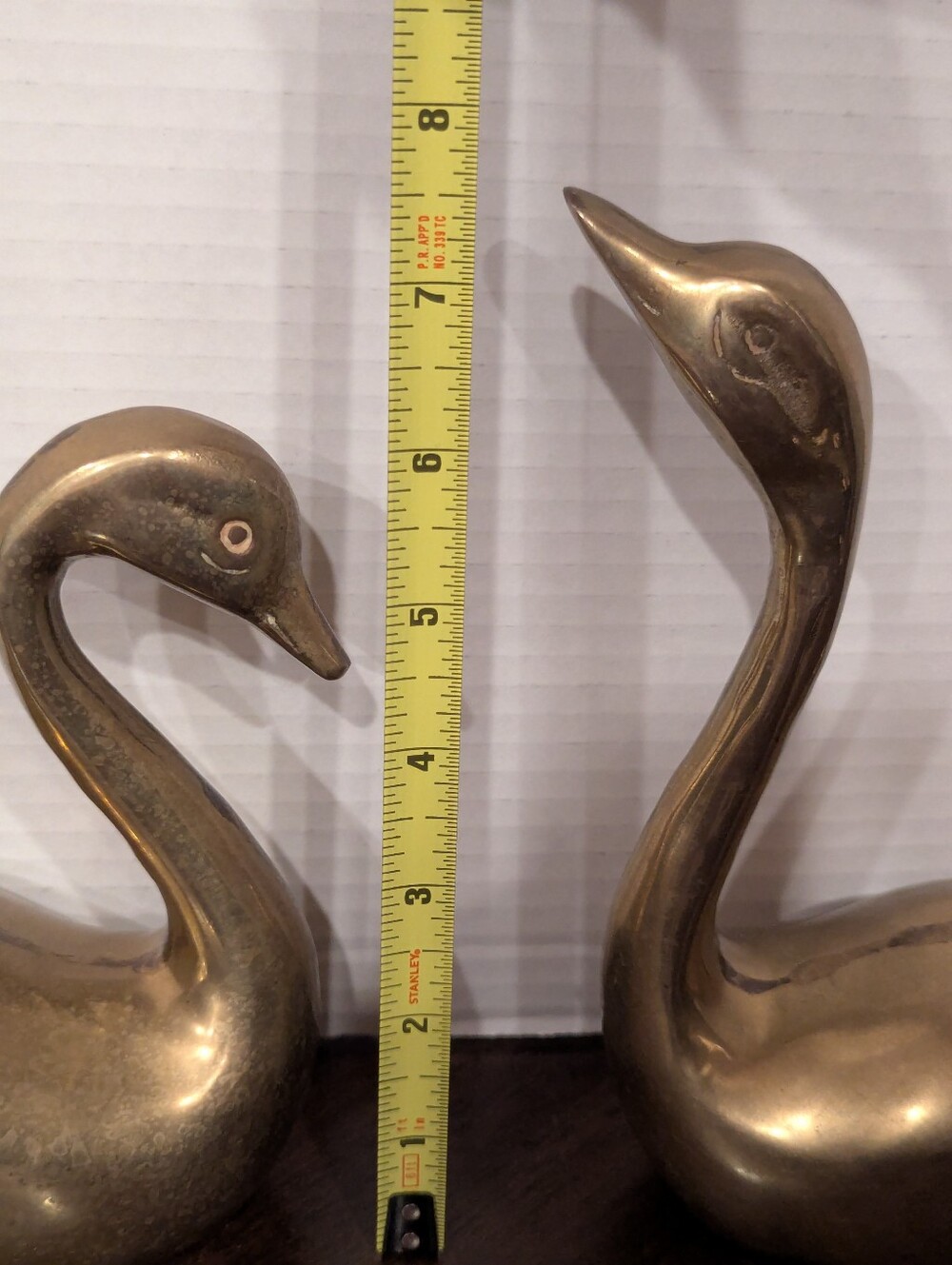 Vintage MCM Solid Brass Swan Figurines - Set of 2 - Picture 8 of 12